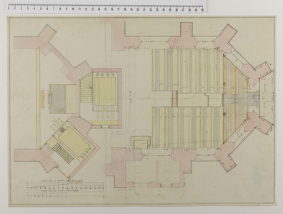 1078-1 Plattegrond van het koor van de kerk te Zeist, bestaande situatie, met aanwijzing van plannen tot uitleg daarvan ...